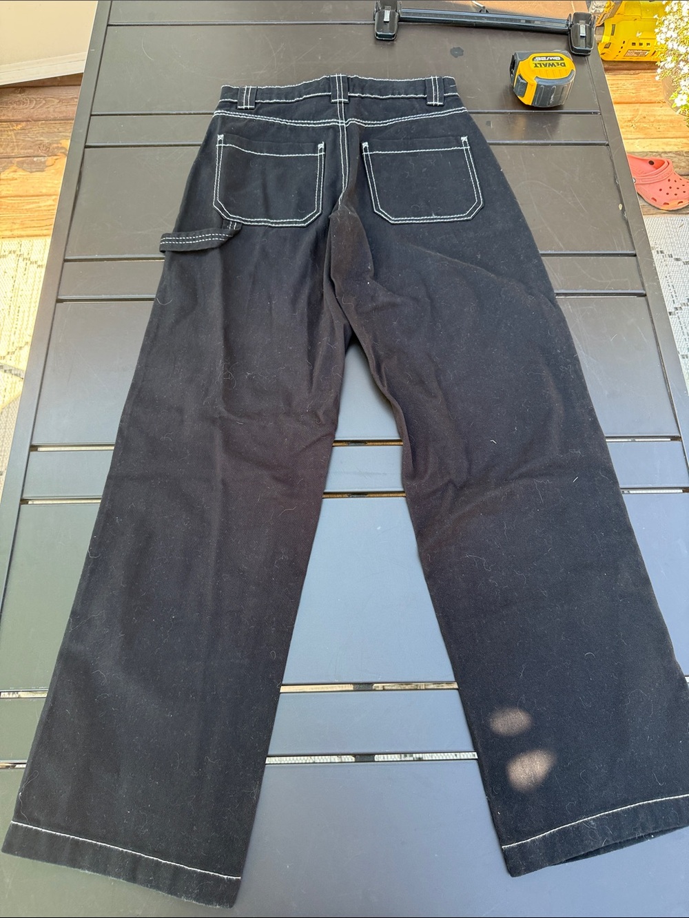 Retrod XS Men's Black Contrast-Stitch Workwear Jeans (27-28 waist) like new - Picture 4 of 13